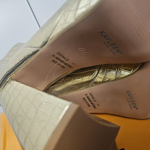 Gold Platform Ankle Boots US 7.5 - Picture 7 of 7